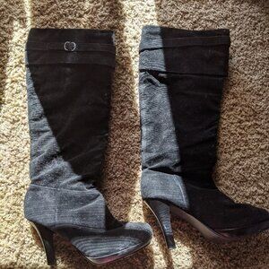 Black high heel boots